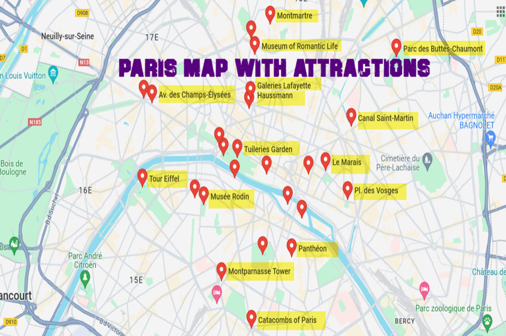 Paris Map With Attractions